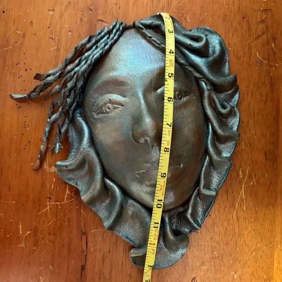 Handcrafted Leather Face mask with headwrap,showing a unique artistic style. - Picture 7 of 7